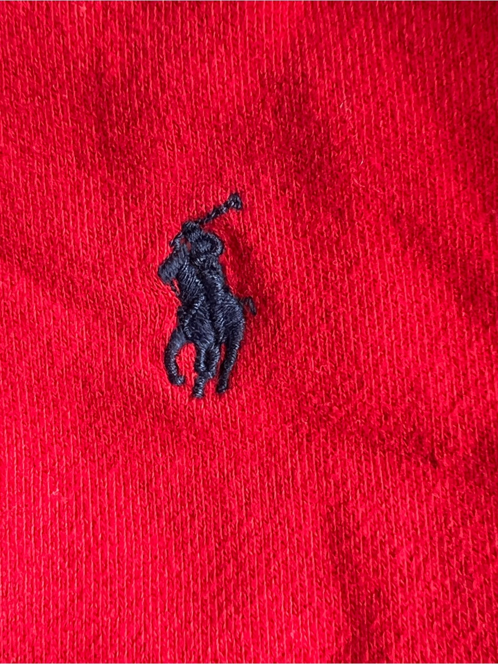 Ralph Lauren Red Crewneck Sweatshirt with Black Polo Tag
